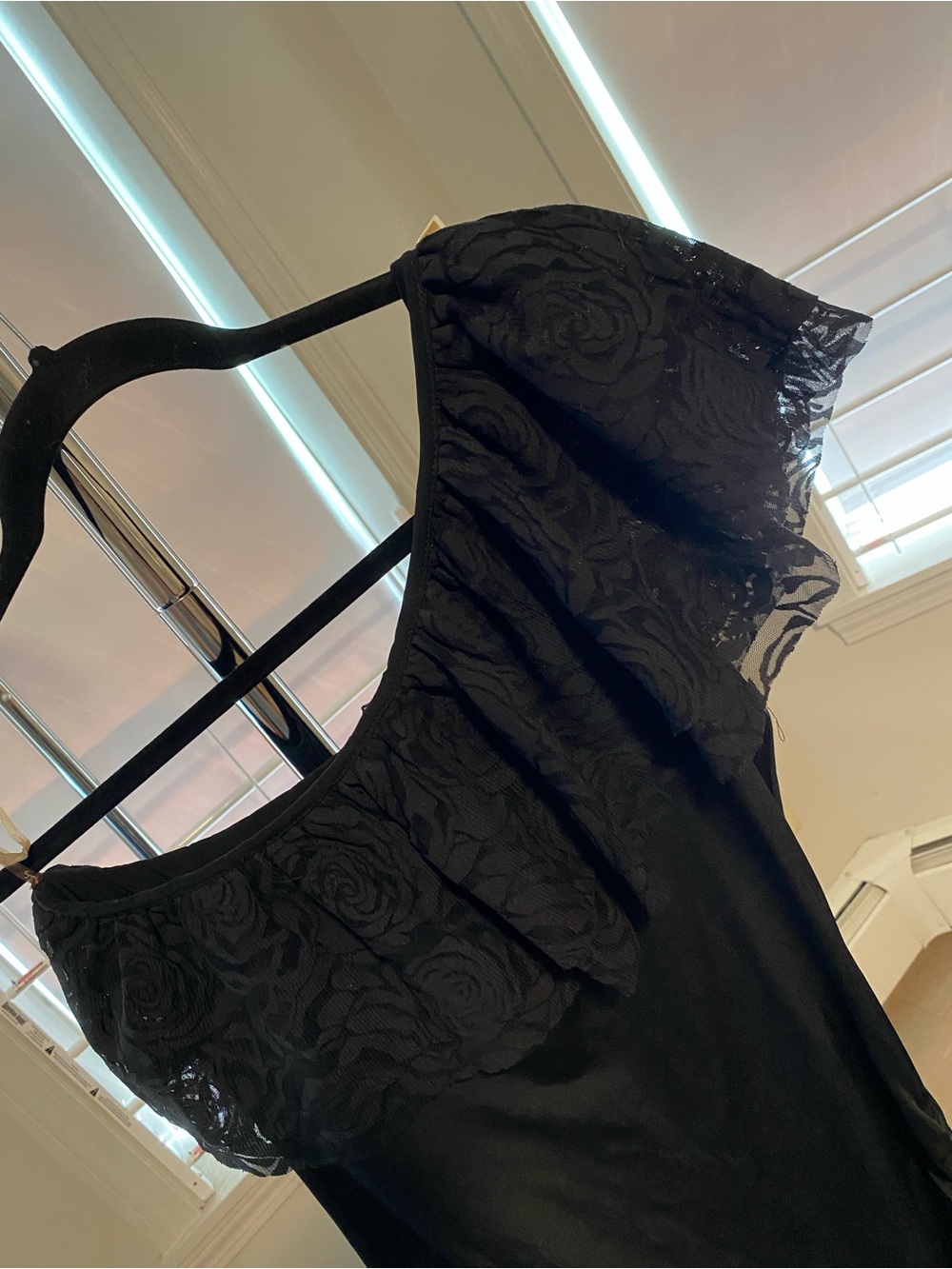 Black One-Shoulder Ruffle Dress - Picture 6 of 11